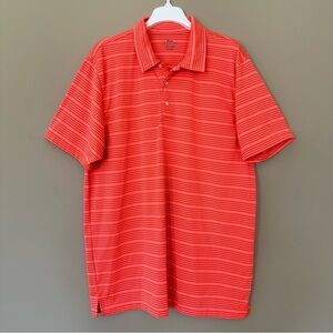 PGA Tour Mens XXL Bright Neon Orange Polo Shirt Stretchy Collared Short Sleeve